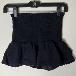 Zara Black Strapless Peplum Top